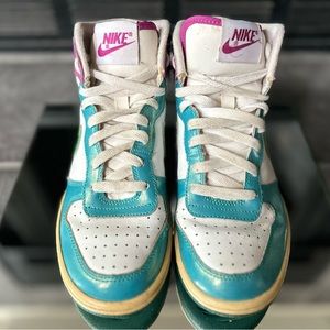 Nike Dunks high top purple green and blue size 4.5Y